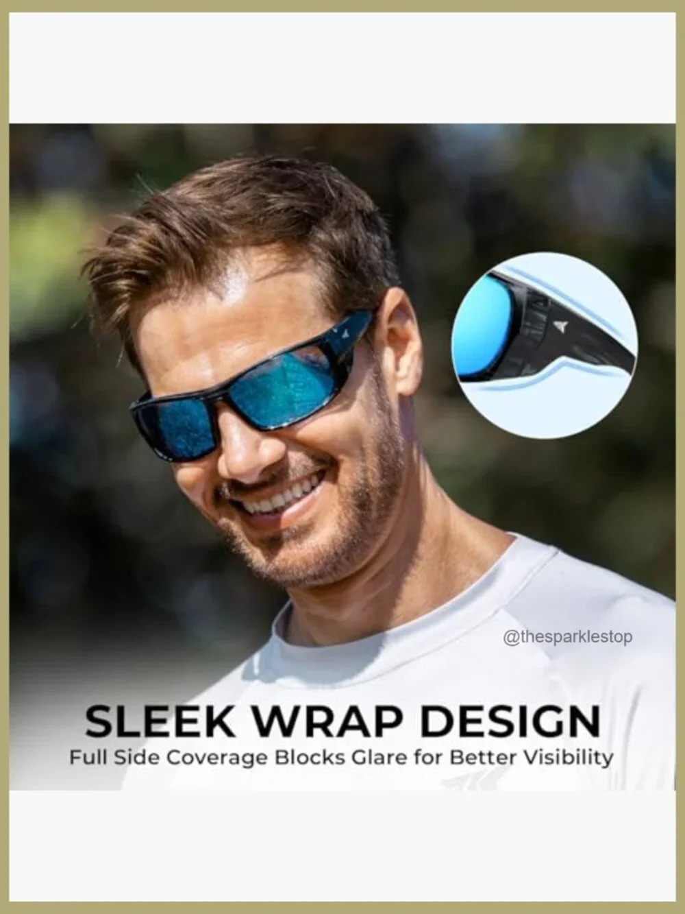Polarized Sport Sunglasses with PuriVex Lens Coating Wrap Design UV 400
